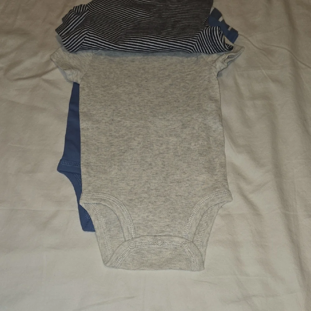 Carter's Blue and White Striped Bodysuit Set